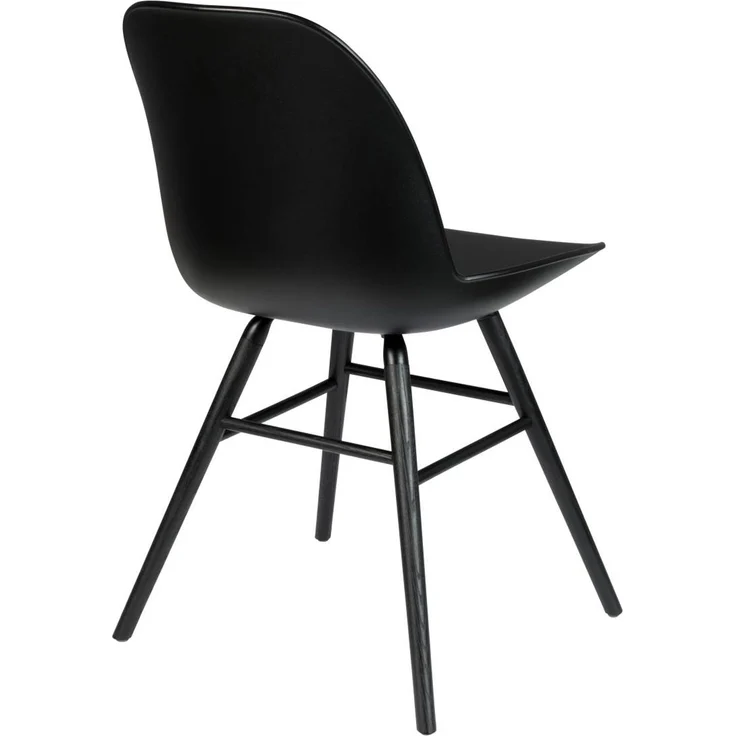 Zuiver Esszimmerstuhl Albert Kuip All Black im 2er-Set mit schwarzer Polypropylen-Sitzschale und Aluminiumgestell – Bild 4