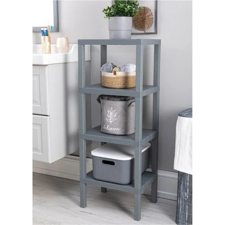 Luxury Bites Badregal Regal mit 4 Ablagen, vielseitig einsetzbar als Badezimmer, Wohnzimmer, Kinderzimmer – Bild 1