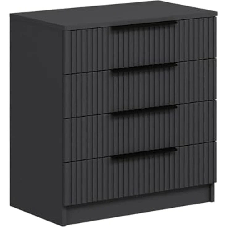 Dmora Kommode Theemin 72 x 42 x 77 cm Schwarz 7 Schubladen – Bild 3