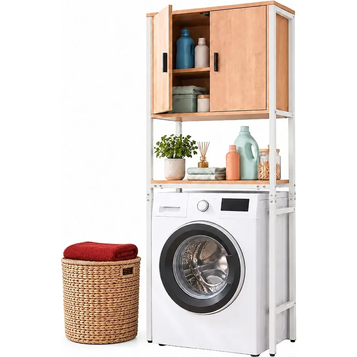 Relaxdays Waschmaschinenschrank 2 Schrankfächer