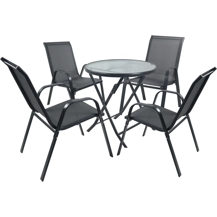 VCM Gartenmöbel-Set Sonlas 920591 Anthrazit H. 89 x B. 70 x T. 70 cm – Bild 4