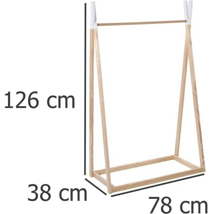 Atmosphera TIPI Kleiderständer, Kleiderbügel aus Holz für Kinder - 78 x 38 x 126 – Bild 6