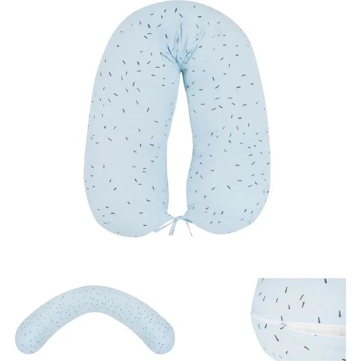 Kikkaboo Stillkissen Bear with me 150 cm lang 100% Baumwolle, Reißverschluss blau