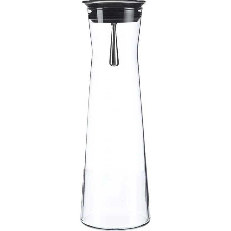 Bohemia Cristal 093 006 103 Simax Karaffe Ca. 1100 ml Aus Hitzebeständigem Borosilikatglas mit Praktischem Ausgießer Aus Edelstahl ''Indis''