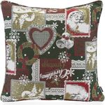 H.O.C.K. Dekokissen Christmas Patch, traditionelles Patchkissen mit Weihnachtsmotiven, inkl. Füllung