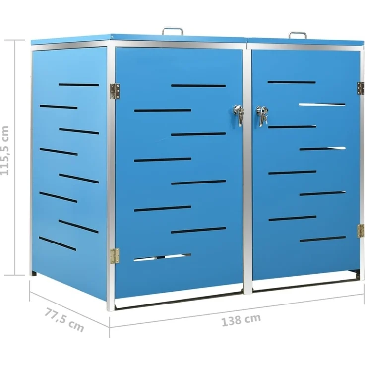 vidaXL Mülltonnenbox für 2 Tonnen 138x77,5x112,5 cm Edelstahl 149567 – Bild 5