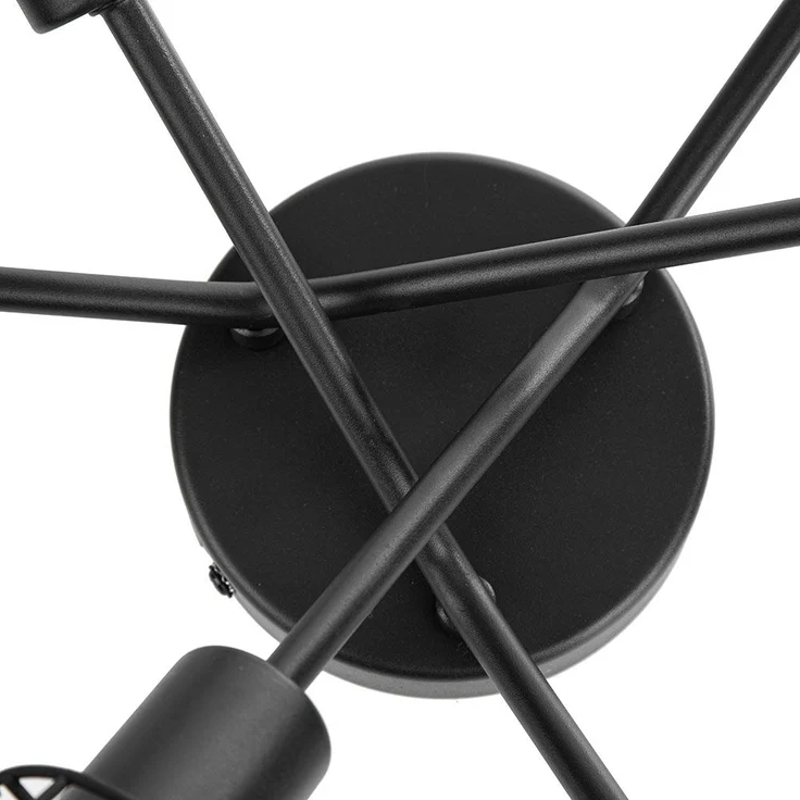 Deckenleuchte, schwarz, braun, Grasgeflecht, D 67 cm – Bild 7