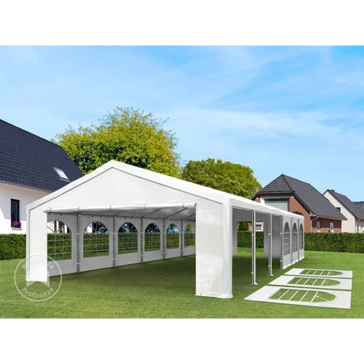 Toolport Partyzelt Pavillon, PE Plane 450 N weiß, 4x6 m – Bild 5