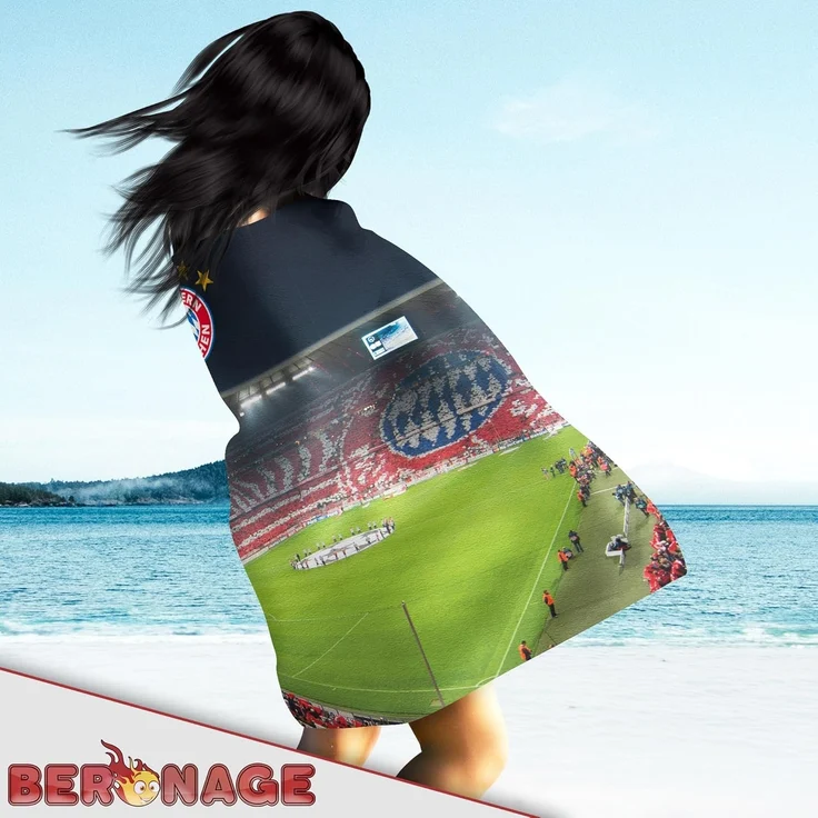 BERONAGE Tagesdecke FC Bayern München Decke Allianz Arena 150x200 cm Kuscheldecke Fußball, passend zur Bettwäsche, ideal für Sofa, Couch, Kinder-Bett, Auto – Bild 5