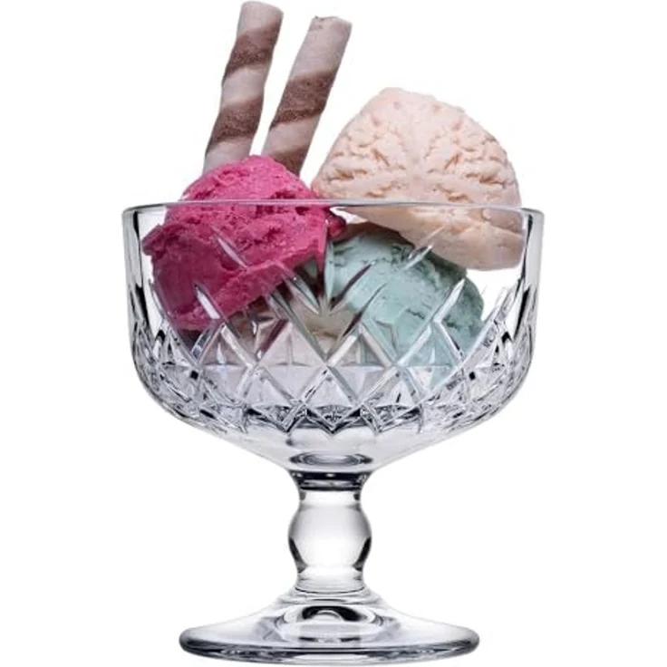 Pasabahce Dessertschale Timeless, Glas, (Packung, 2-tlg), 2er Eis-Becher aus Glas, Dessert Becher, Schale auf Fuß – Bild 2