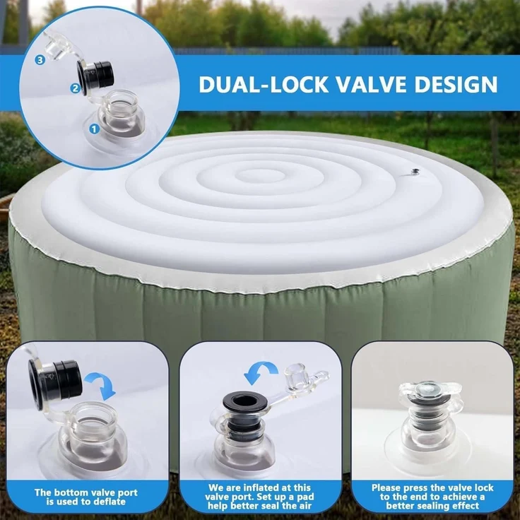 Aufblasbare Abdeckung Whirlpool Mspa Thermoabdeckung 165cm Rund – Bild 3