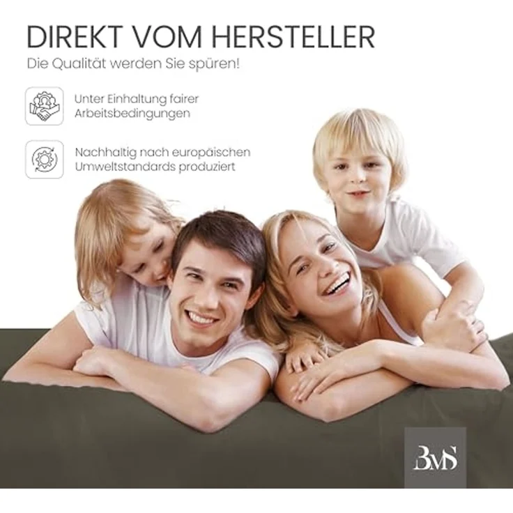 Mako-Satin Spannbettlaken dark olive 180x200cm – Bild 7