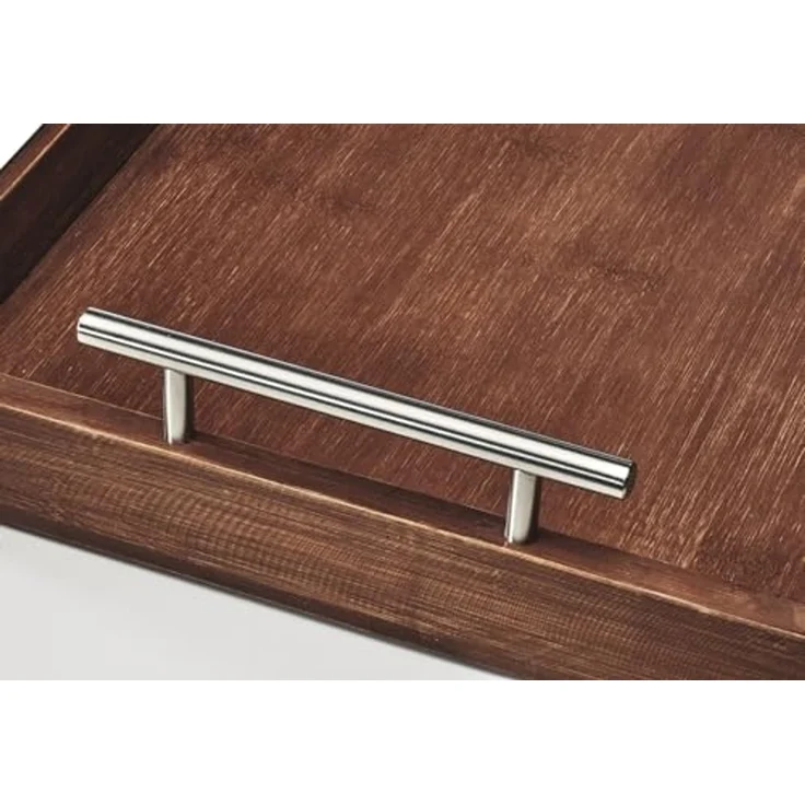 Kobolo Tablett rechteckig aus Bambus mit Metallgriffen - braun, Bambus – Bild 5