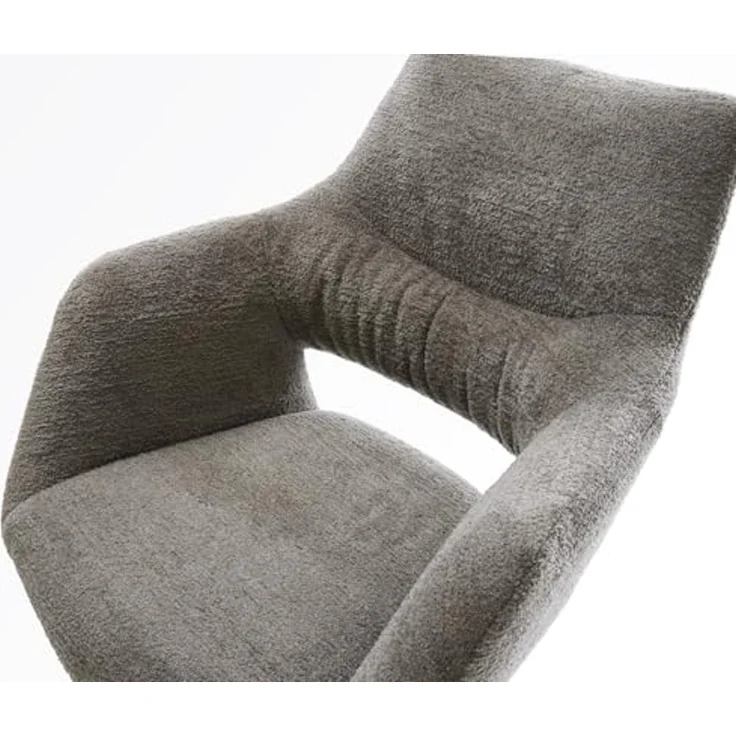 Barstuhl Yago-Flex Bouclé Soft Schlamm Drehfuß höhenverstellbar Metall Schwarz Taschenfederkern – Bild 5