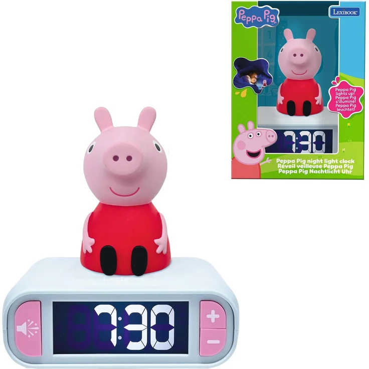 Lexibook, Peppa Pig, Nachtlicht-Wecker, RL800PP