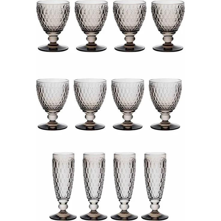 Villeroy & Boch Boston Coloured Weißwein- & Sektgläser Set 12er Set smoke