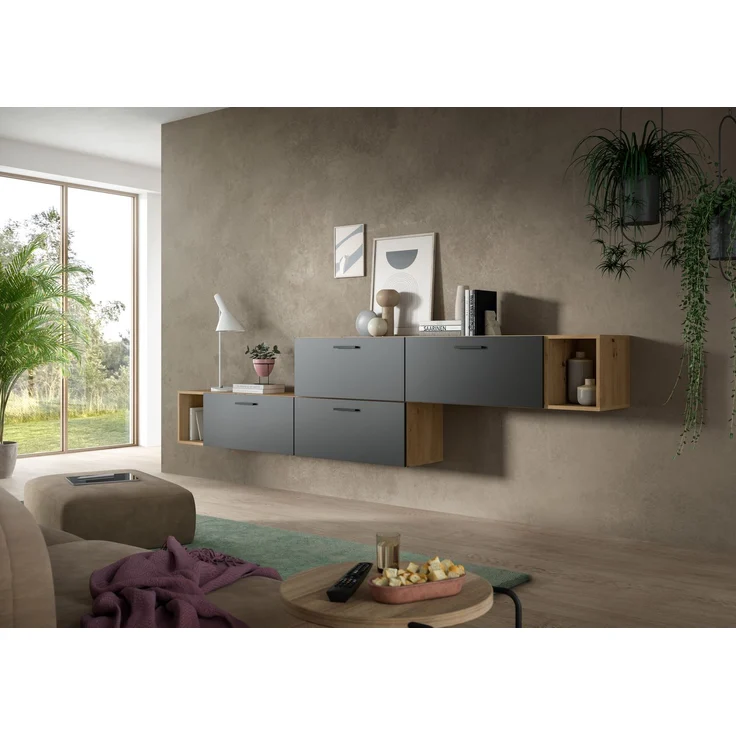The One Wohnkombination in Basalt grau Nachbildung – Bild 5