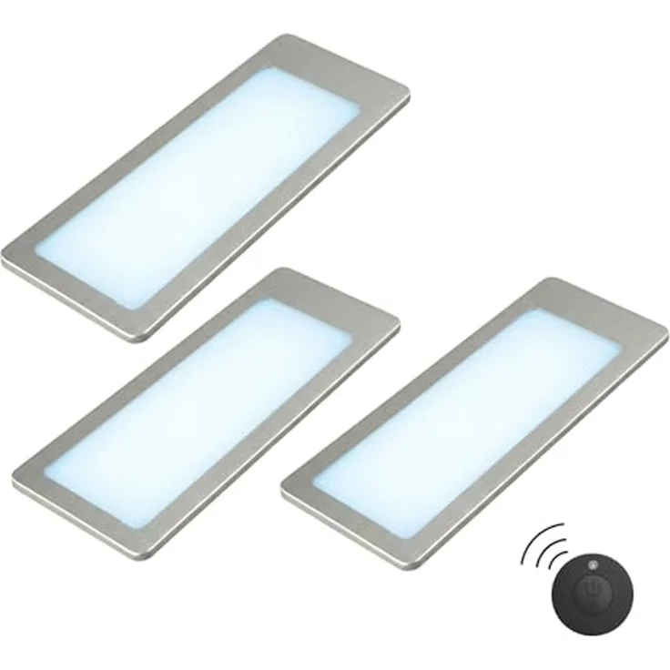kalb LED Unterbauleuchte TooFlatXL Unterbauleuchten 1-4Set Funkschalter 12V Plug&Play Edelstahl, 3er Set neutralweiß, LED, Neutralweiß – Bild 2