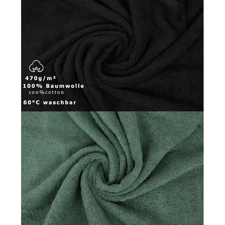 Betz Waschhandschuh 10 Stück Waschhandschuhe Premium 16x21 cm Farbe Graphit - tannengrün, (10-St) – Bild 3