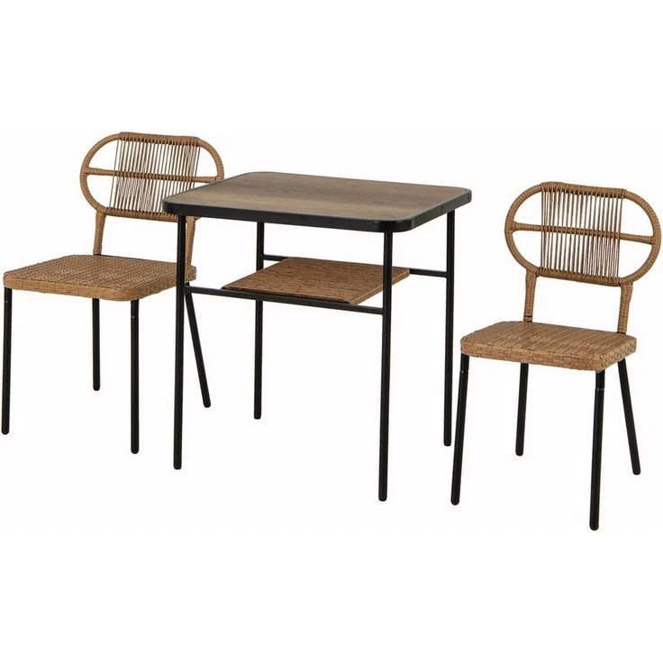 COSTWAY Balkonset, (3-tlg), Gartenmöbel Set, Essgruppe, Rattan stapelbar – Bild 5