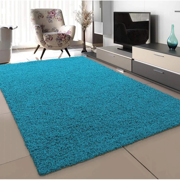 SANAT Teppich Wohnzimmer - Aqua Hochflor Langflor Teppiche Modern, Größe: 200x290 cm