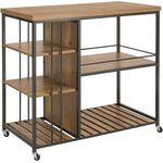 SoBuy SVW18-F Kücheninsel, MDF, PVC-Furnier, Braun, 108 x 92 x 45 cm