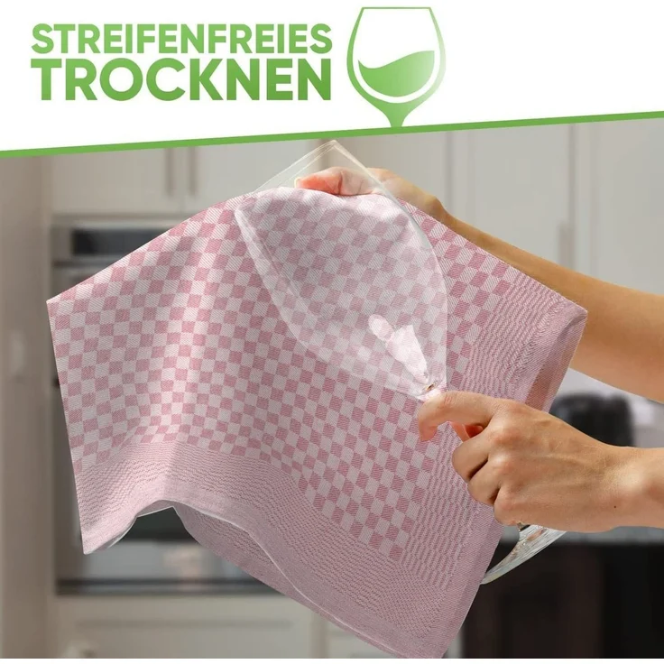 Loco Bird Geschirrtuch aus 100% Baumwolle, (Hochwertiges Handtuch für die Küche, 20-tlg, 50x70cm kariert), Geschirrhandtücher zum Abtrocknen – Bild 3