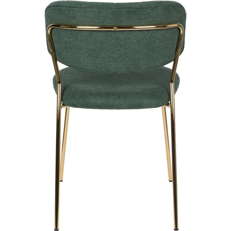 Esszimmerstuhl Jolien im 2er-Set, Dunkelgrün mit goldenem Metallgestell, Stoffbezug, für Wohnzimmer, 48 x 56 x 77 cm – Bild 5