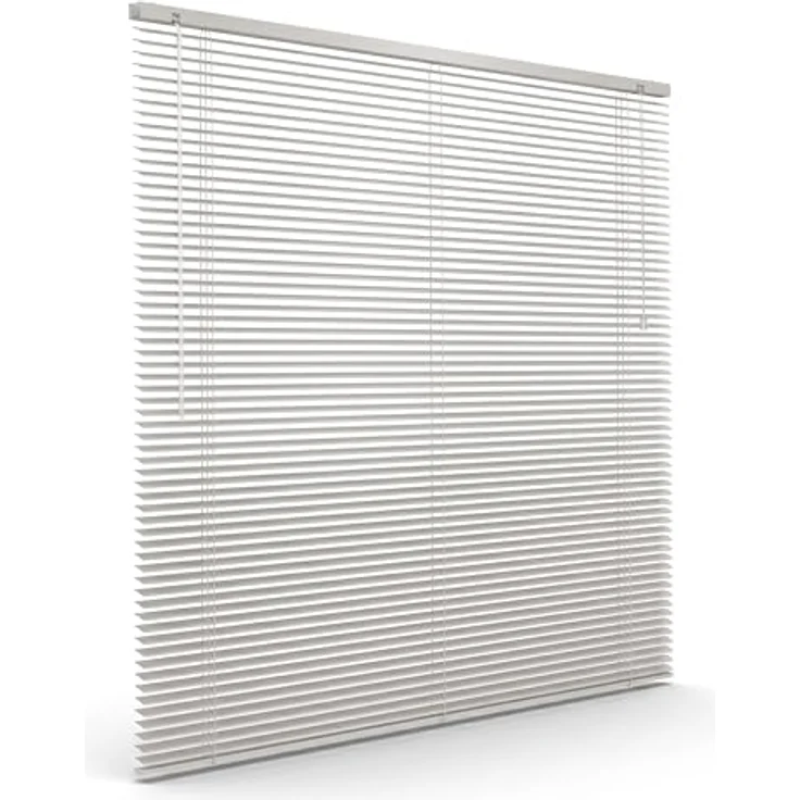 Victoria M. Aluminium Jalousie 25mm, Feuchtigkeitsbeständige Innenjalousie, Schraub- oder Klemmmontage inkl. Klemmclips, 100 x 175 cm, PfefferWeiß-Beige – Bild 1