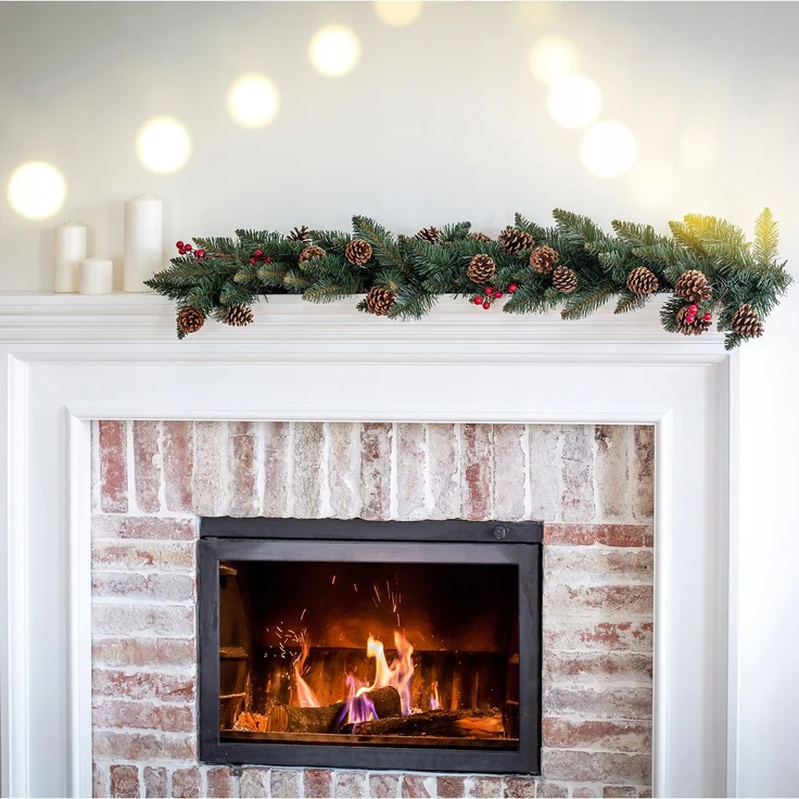 KADAX Weihnachtsbaumgirlande 115 cm. Dicht mit Zapfen – Bild 3