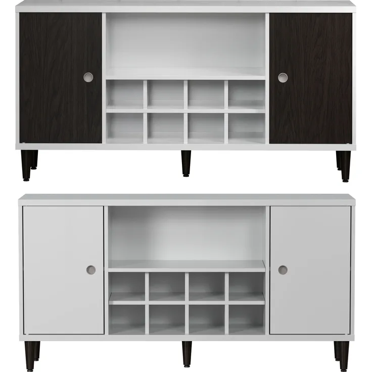 Trendteam 'Evolution' Sideboard Click System, Holz weiß / wenge Lack, 136 x 70 x 36 cm