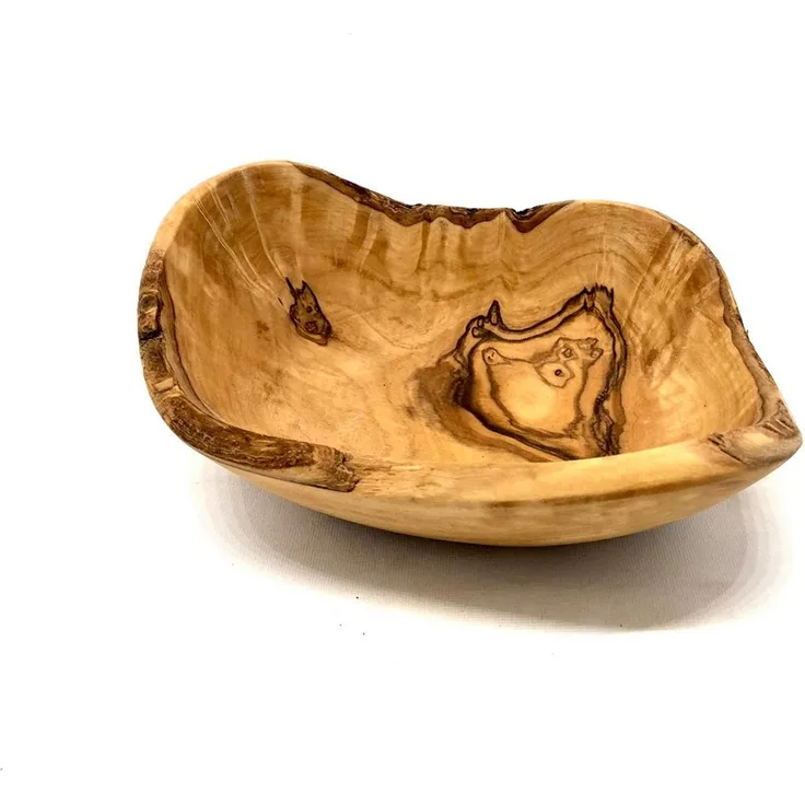 Olivenholz-erleben Snackschale RUSTIKAL klein (L/B/H: 10-11/6/4 cm) aus Olivenholz, Olivenholz, Passend für Brotscheiben oder kleines Gebäck, fein geschliffen