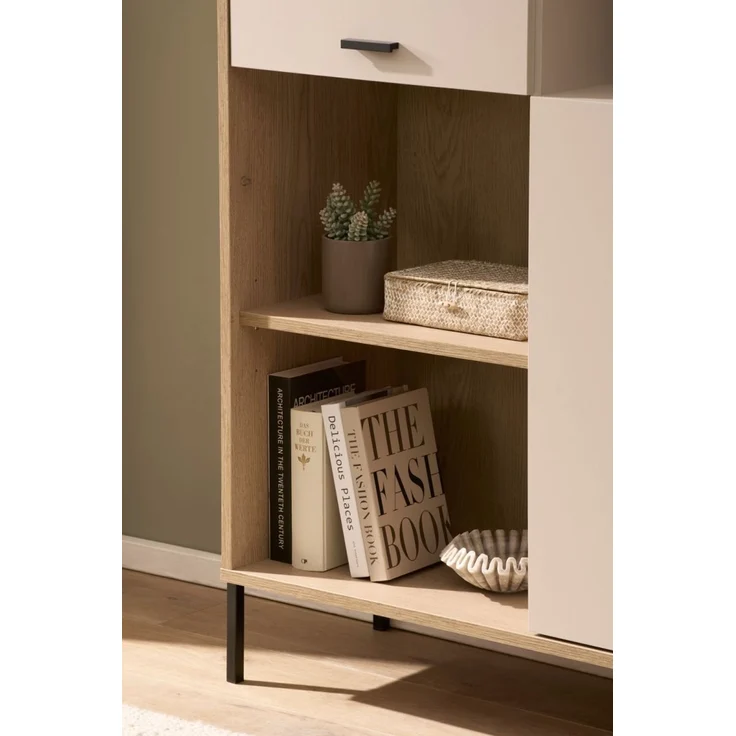 Regalschrank Ingar in Kaschmir und Eiche 105 x 160 cm – Bild 4