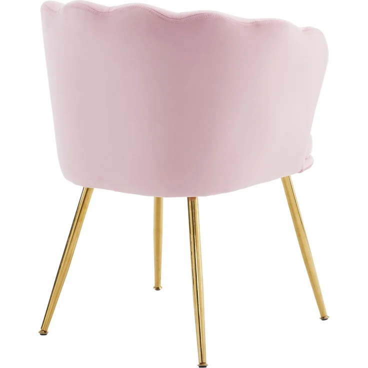 Set aus 6 Samt-Wohnzimmerstühlen mit Blütenblatt-Rückenlehne, 63x58x77 cm, Rosa – Bild 6