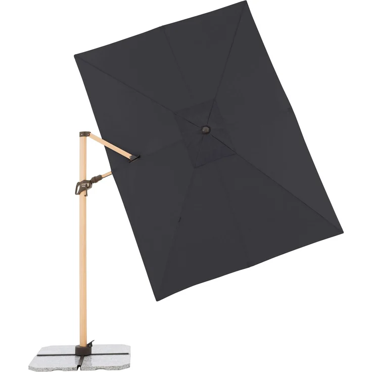 Doppler Sonnenschirm / Ampelschirm "Alu Wood AX Ultra Pendelschirm 300 x 220", inkl. Standkreuz, anthrazit, 300 x 220 cm – Bild 3