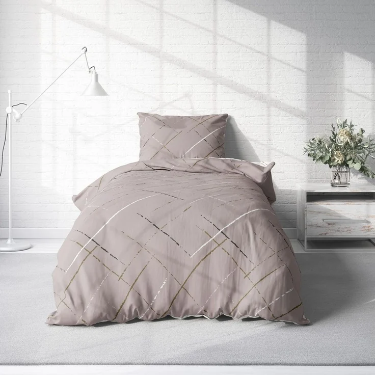 One Home Bettwäsche Stripes, Renforcé, 2 teilig, modern gestreift Streifen, Wende – Bild 2
