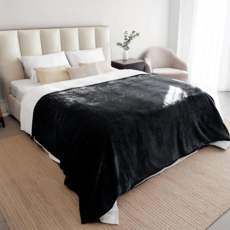 Dreamzie - wasserdichte Hundedecke Flauschig - 152x203cm - Schwarz