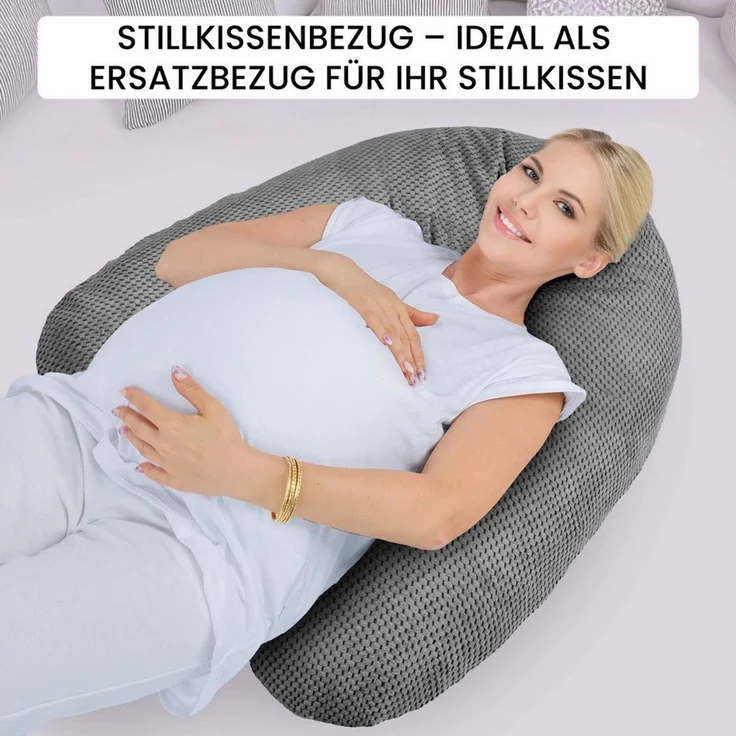 Amilian Stillkissenbezug 170 cm - Bezug für Stillkissen, Seitenschläferkissen - Kissenbezug, weicher Ersatzbezug - mit Reißverschluss - Bezug Stillkissen 170 – Bild 3