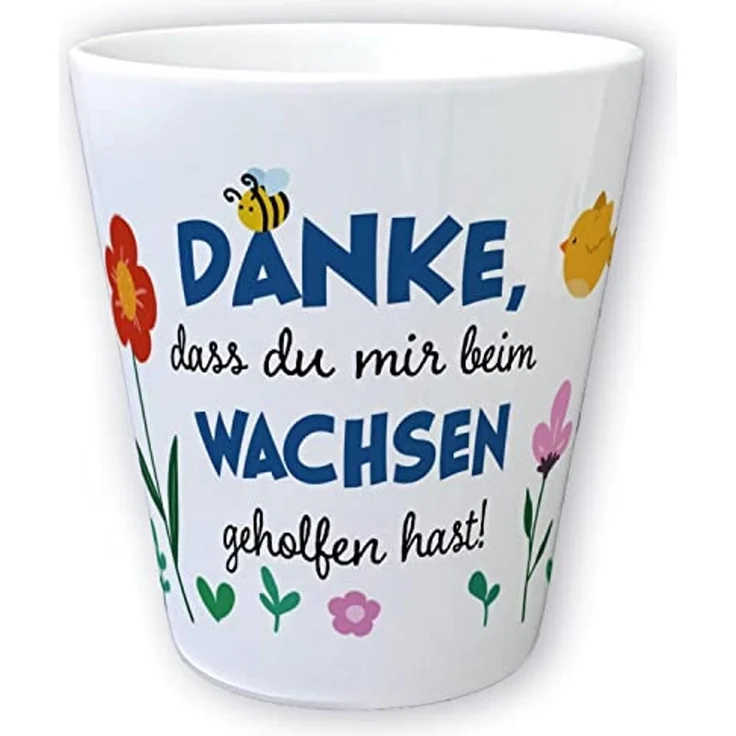 speecheese Blumentopf Danke dass du mir beim Wachsen geholfen hast Blumentopf aus Keramik – Bild 1