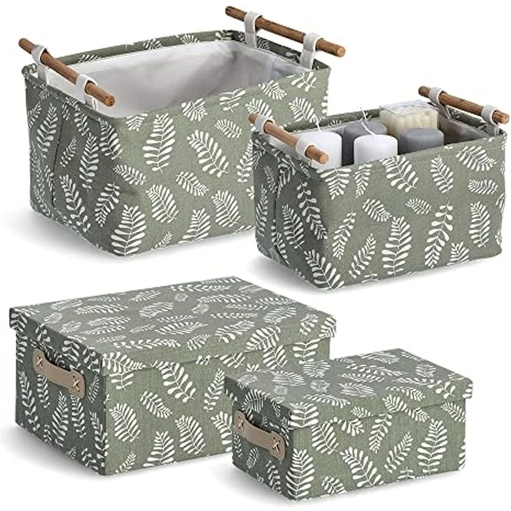 Zeller Present Aufbewahrungsbox Leaves (1 St), Baumwollmix – Bild 6