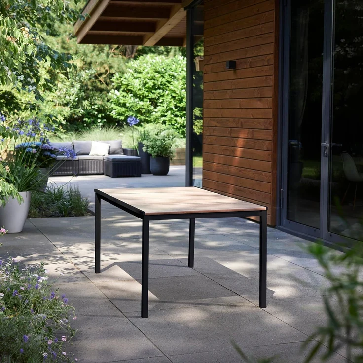 Keter Signature Porto Tisch 160 cm Eschenholz und Schwarz Stahl 447624 – Bild 4