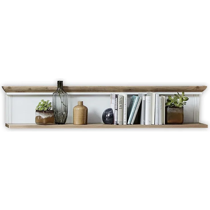 Wandboard JASMIN Wandregal Regal Pinie hell und Artisan Eiche 142x29 cm