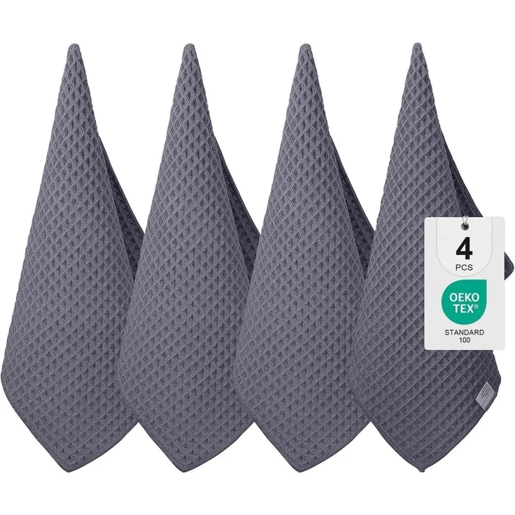 Moosfor Microfasertücher 4er-Set Saugfähige Fusselfrei Küchentücher 40x70cm