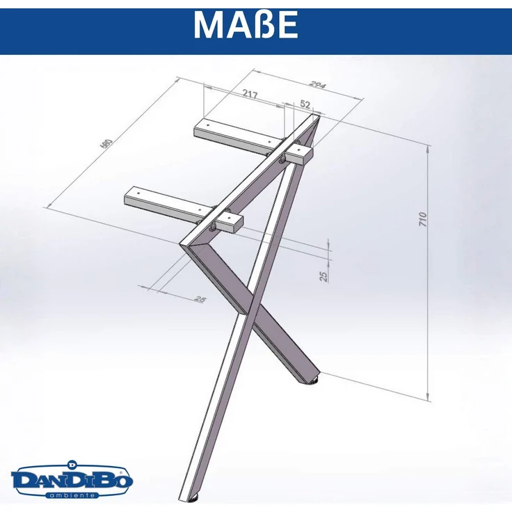 DanDiBo 2x Tischbeine Edelstahl 72 x 68 cm Tischgestell Höhenverstellbar 96678 Tischfüße Möbelfüße Tischkufen Esstisch Beine – Bild 3