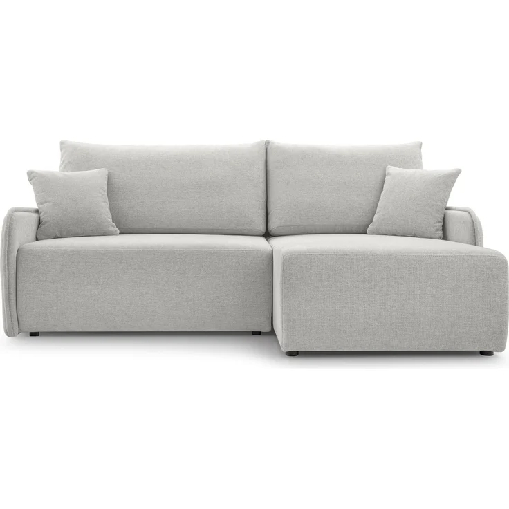 Selsey 'Netarro' Ecksofa mit Schlaffunktion, Bettkasten und Chenille-Bezug, graubeige, rechts – Bild 5