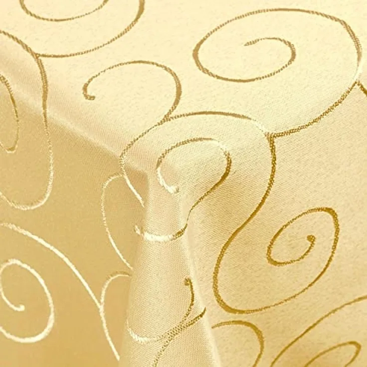 DecoHomeTextil Heimtextilmanufaktur Tischdecke Kringel Circle Tafeldecke Ornamente Damast Tischdecke