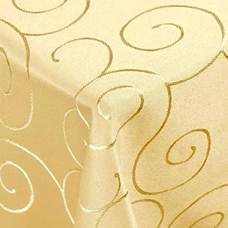DecoHomeTextil Heimtextilmanufaktur Tischdecke Kringel Circle Tafeldecke Ornamente Damast Tischdecke – Bild 1