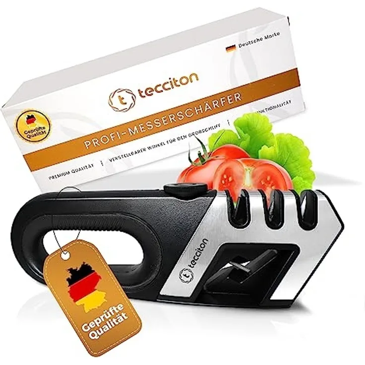 COFI 1453 Messerschärfer 4-in-1 mit ergonomischem Griff, ergonomischer Griff, 4in1 Messerschärfer, einstellbarer Schleifwinkel