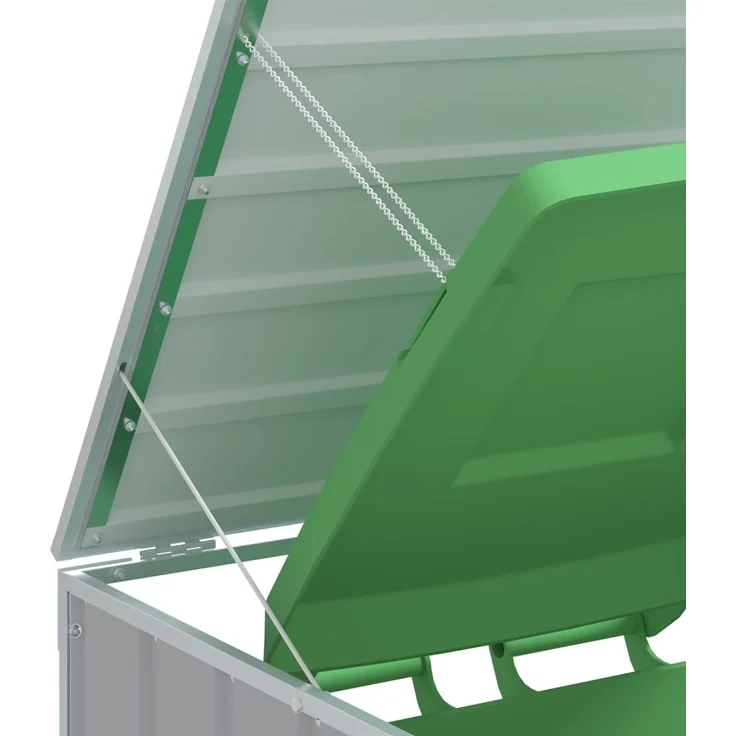 vidaXL Mülltonnenbox für 2 Tonnen Grau 144x81x113 cm Stahl 4006176 – Bild 7