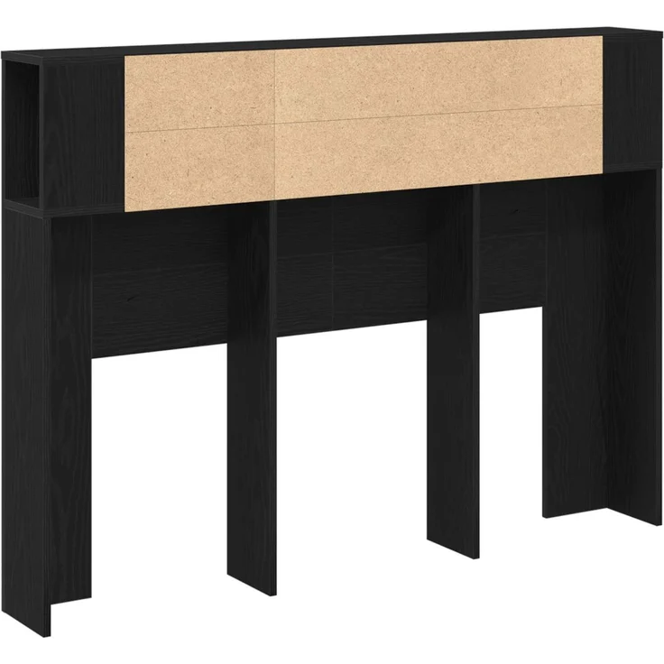 vidaXL Kopfteil Schrank Schwarz Eichen-Optik Holzwerkstoff 102,5 x 140 x 18,5 cm – Bild 7